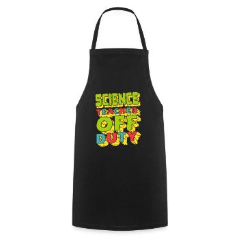 Professeur de sciences OFF Duty Retro Teacher Designs - Tablier de cuisine - noir - Devant - AI Model Male 185 dark (185cm)