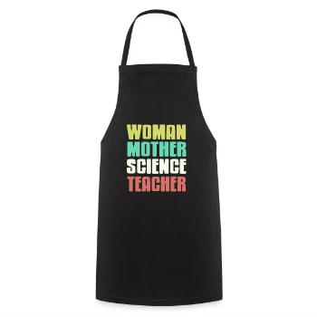 Woman Mother Science Teacher Retro Teacher Designs - Cooking Apron - black - Front - AI Model Male 185 dark (185cm)