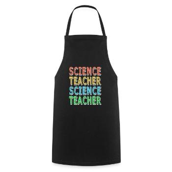 Retro Vintage SCIENCE TEACHER Designs - Kochschürze - Schwarz - Vorne - AI Model Male 185 dark (185cm)