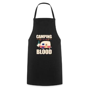 Camping Camper Outdoor Sommer Design - Kochschürze - Schwarz - Vorne - AI Model Male 185 dark (185cm)