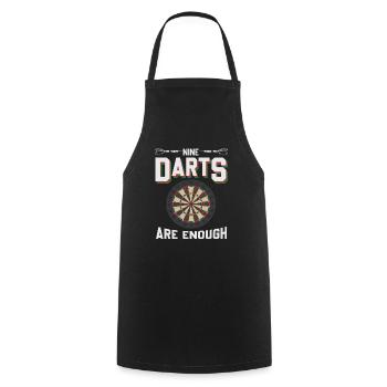 Dart & Bier Lustiger Darts Spruch - Kochschürze - Schwarz - Vorne - AI Model Male 185 dark (185cm)