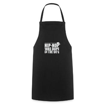 Hip-Hop was cool in the 90's music genre - Cooking Apron - black - Front - AI Model Male 185 dark (185cm)