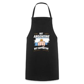 Not Argentine But Supportive Travel Tourist - Cooking Apron - black - Front - AI Model Male 185 dark (185cm)