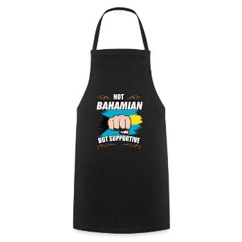 Not Bahamian But Supportive Travel Tourist - Cooking Apron - black - Front - AI Model Male 185 dark (185cm)