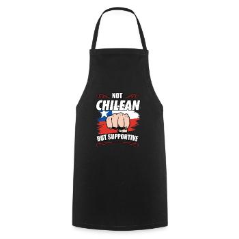 Not Chilean But Supportive Travel Tourist Chilean - Cooking Apron - black - Front - AI Model Male 185 dark (185cm)