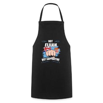 Not Fijian But Supportive Travel Tourist Fijian - Cooking Apron - black - Front - AI Model Male 185 dark (185cm)