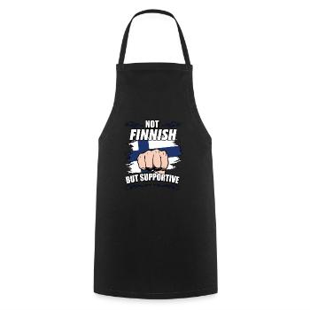Pas finlandais mais touristique de soutien Finlandais - Tablier de cuisine - noir - Devant - AI Model Male 185 dark (185cm)
