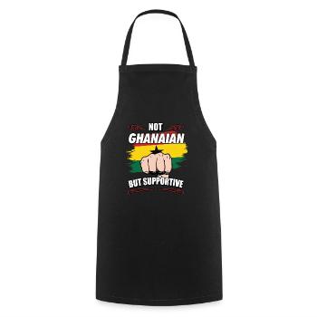 Pas ghanéen, mais un touriste de voyage solidaire - Tablier de cuisine - noir - Devant - AI Model Male 185 dark (185cm)