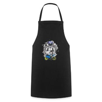 Motorcycle Lifestyle / Motorcycle / Motorcycle biker - Cooking Apron - black - Front - AI Model Male 185 dark (185cm)