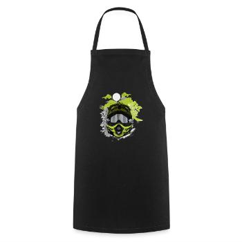 Motocross / Enduro / Freestyle mx / Dirtbike retro - Cooking Apron - black - Front - AI Model Male 185 dark (185cm)