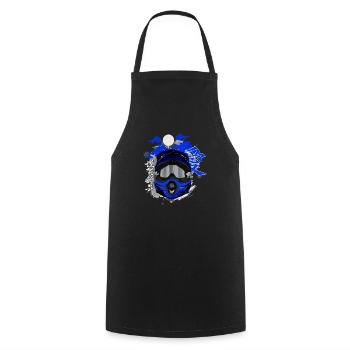 Motocross / Enduro / Freestyle mx / Dirtbike retro - Cooking Apron - black - Front - AI Model Male 185 dark (185cm)