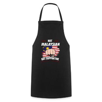 Pas malaisien mais touristique de soutien - Tablier de cuisine - noir - Devant - AI Model Male 185 dark (185cm)