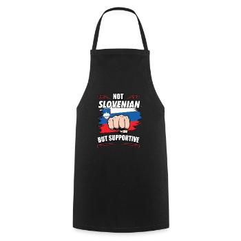 Pas slovène mais touristique de voyage de soutien - Tablier de cuisine - noir - Devant - AI Model Male 185 dark (185cm)