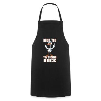 Ente Du Du Ente Duck Witz Prank - Kochschürze - Schwarz - Vorne - AI Model Male 185 dark (185cm)