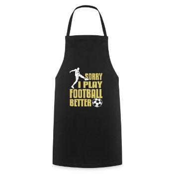 Désolé je joue au football mieux rétro drôle joueur - Tablier de cuisine - noir - Devant - AI Model Male 185 dark (185cm)
