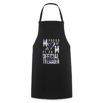 Fière maman d’un adolescent officiel de 13 ans. - Tablier de cuisine - noir - Devant - AI Model Male 185 dark (185cm)
