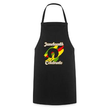 Celebrate Juneteenth USA America African Woman - Cooking Apron - black - Front - AI Model Male 185 dark (185cm)
