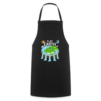 FLAT Earth Retro Flat Earther Designs - Tablier de cuisine - noir - Devant - AI Model Male 185 dark (185cm)