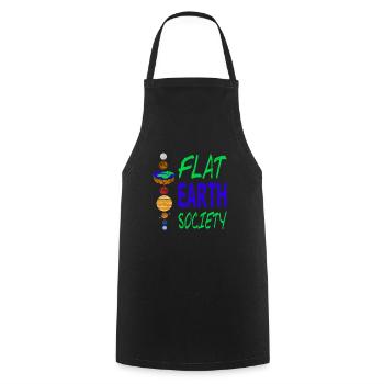 FLAT EARTH Society Retro Flat Earther Designs - Tablier de cuisine - noir - Devant - AI Model Male 185 dark (185cm)