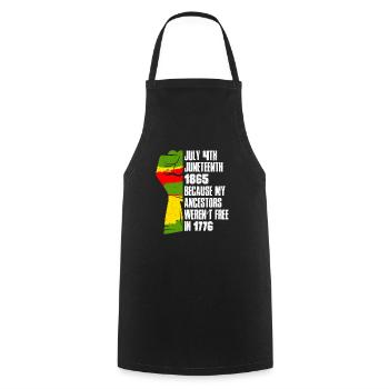Juneteenth gratuit depuis 1865 Black History USA Afrique - Tablier de cuisine - noir - Devant - AI Model Male 185 dark (185cm)