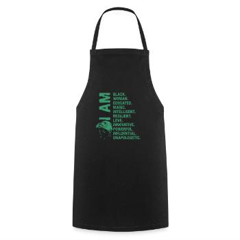 Je suis Noir Histoire Femme noire Femme africaine - Tablier de cuisine - noir - Devant - AI Model Male 185 dark (185cm)