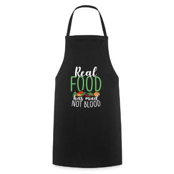 Real Food Has Mud Vegetarian Vegans Healthy - Cooking Apron - black - Front - AI Model Male 185 dark (185cm)