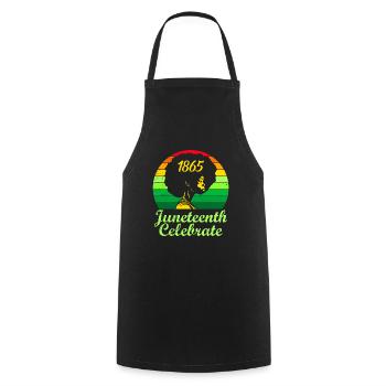 Afro Haare Afro Amerikanisch Afrikanische Frau - Kochschürze - Schwarz - Vorne - AI Model Male 185 dark (185cm)
