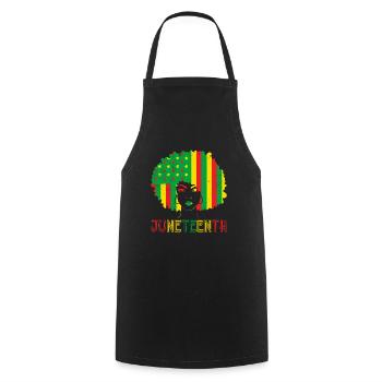 Juneteenth Independence America African Woman - Tablier de cuisine - noir - Devant - AI Model Male 185 dark (185cm)