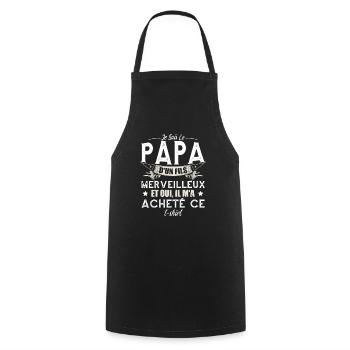 Je Suis Le Papa D'Un Fils Merveilleux - Tablier de cuisine - noir - Devant - AI Model Male 185 dark (185cm)