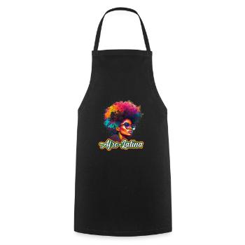 Afro Haare Afro Latina Afrikanische Frau - Kochschürze - Schwarz - Vorne - AI Model Male 185 dark (185cm)