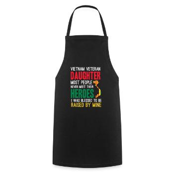 Fière fille d’un vétéran du Vietnam - Tablier de cuisine - noir - Devant - AI Model Male 185 dark (185cm)