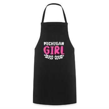 Michigan Girl City State American Town Country - Cooking Apron - black - Front - AI Model Male 185 dark (185cm)