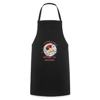 I'm Pedaling My Way To Success Retro Biking - Cooking Apron - black - Front - AI Model Male 185 dark (185cm)