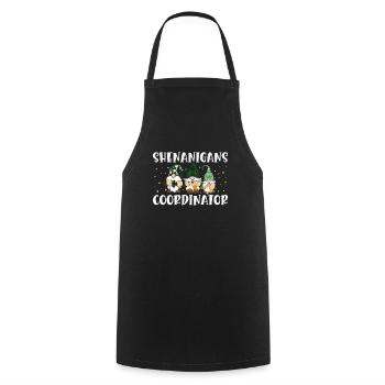 Coordonnatrice de Shenanigan’s de Merry St. Patrick’s - Tablier de cuisine - noir - Devant - AI Model Male 185 dark (185cm)