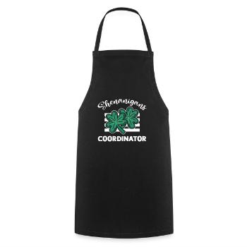 Coordonnatrice de Shenanigan’s de Merry St. Patrick’s - Tablier de cuisine - noir - Devant - AI Model Male 185 dark (185cm)