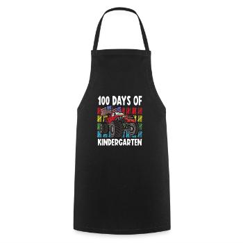 100 Days Of Kindergarten Mosnter Trucks - Cooking Apron - black - Front - AI Model Male 185 dark (185cm)