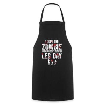 Funny Zombie Leg Day For Gym Lover - Cooking Apron - black - Front - AI Model Male 185 dark (185cm)