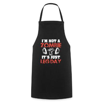 Je ne suis pas un jour de jambe drôle de zombie pour les culturistes - Tablier de cuisine - noir - Devant - AI Model Male 185 dark (185cm)