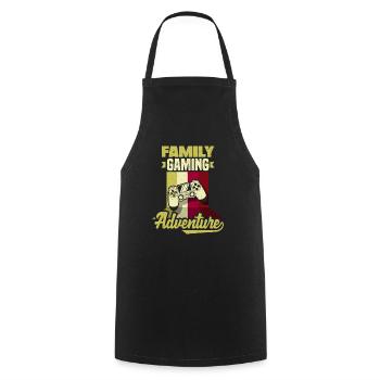 Family Gaming Adventure Fathers Day Gamer - Cooking Apron - black - Front - AI Model Male 185 dark (185cm)