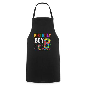 Birthday child building blocks 14 years old - Cooking Apron - black - Front - AI Model Male 185 dark (185cm)