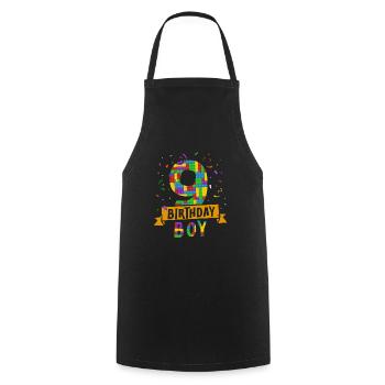 Blocs de construction enfant anniversaire 14 ans - Tablier de cuisine - noir - Devant - AI Model Male 185 dark (185cm)