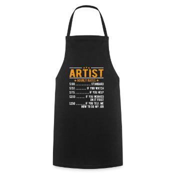 Artists Hourly Wage - Cooking Apron - black - Front - AI Model Male 185 dark (185cm)