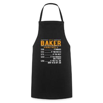 Baker hourly wage - Cooking Apron - black - Front - AI Model Male 185 dark (185cm)