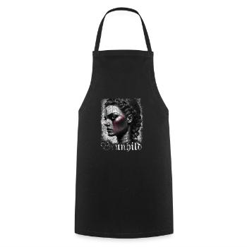 Brunhild's greatest shield maid of all time - Cooking Apron - black - Front - AI Model Male 185 dark (185cm)