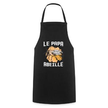 Le Papa Abeille - Tablier de cuisine - noir - Devant - AI Model Male 185 dark (185cm)