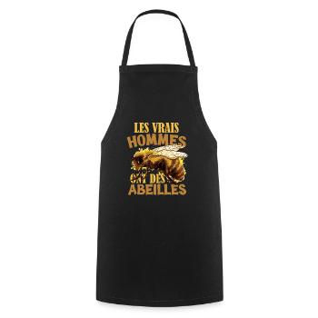 Homme Abeilles Apiculteur - Tablier de cuisine - noir - Devant - AI Model Male 185 dark (185cm)