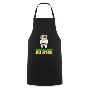 Brazilian Jiu Jitsu und Grappling Faultier - Kochschürze - Schwarz - Vorne - AI Model Male 185 dark (185cm)