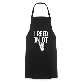 I Reed A Lot Funny For Saxophone Jazz Musician - Cooking Apron - black - Front - AI Model Male 185 dark (185cm)