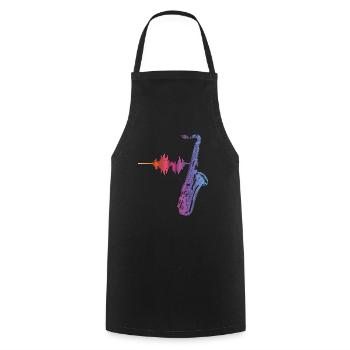 Saxophone Heartbeat/ Frequency For Saxophone Playe - Kochschürze - Schwarz - Vorne - AI Model Male 185 dark (185cm)