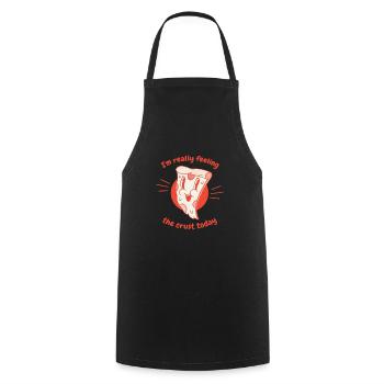 Je ressens vraiment la croûte aujourd’hui Drôle de pizza - Tablier de cuisine - noir - Devant - AI Model Male 185 dark (185cm)